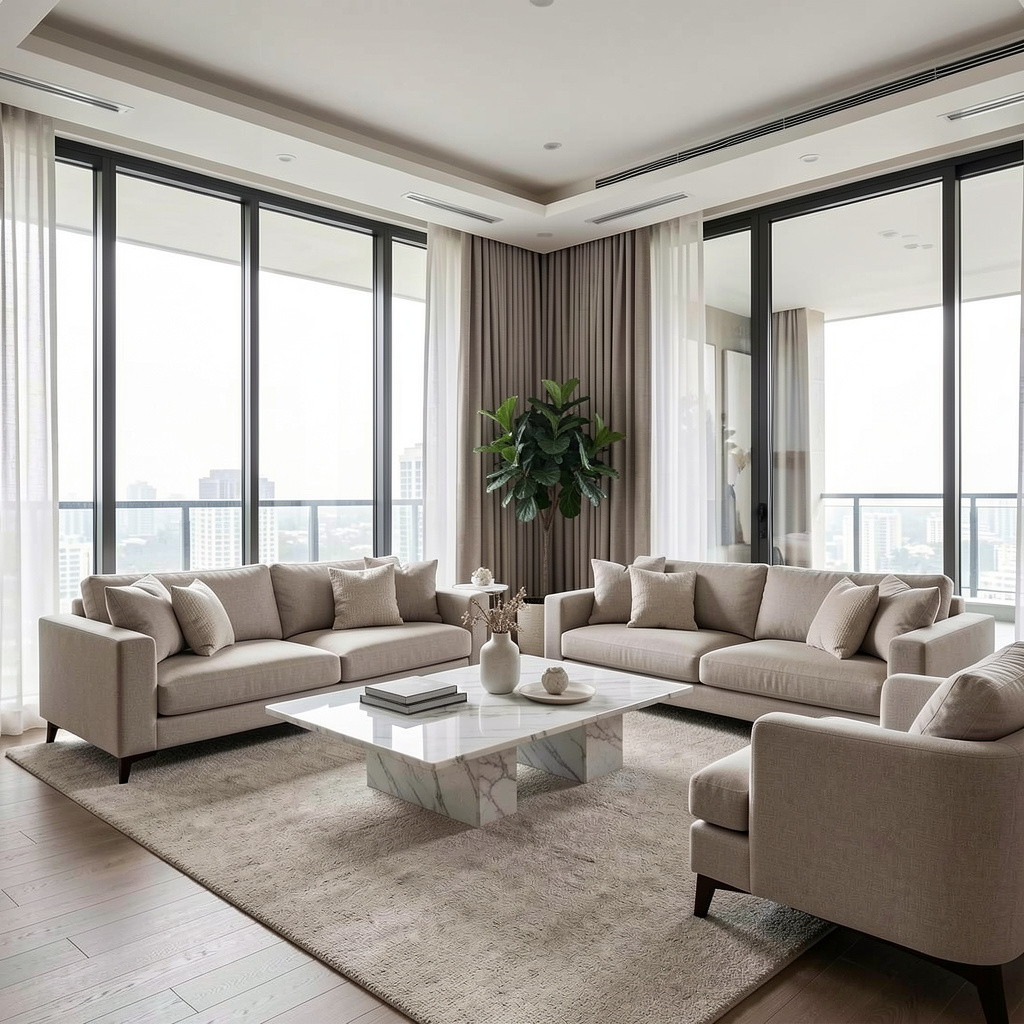 Elegant living room with modern furniture